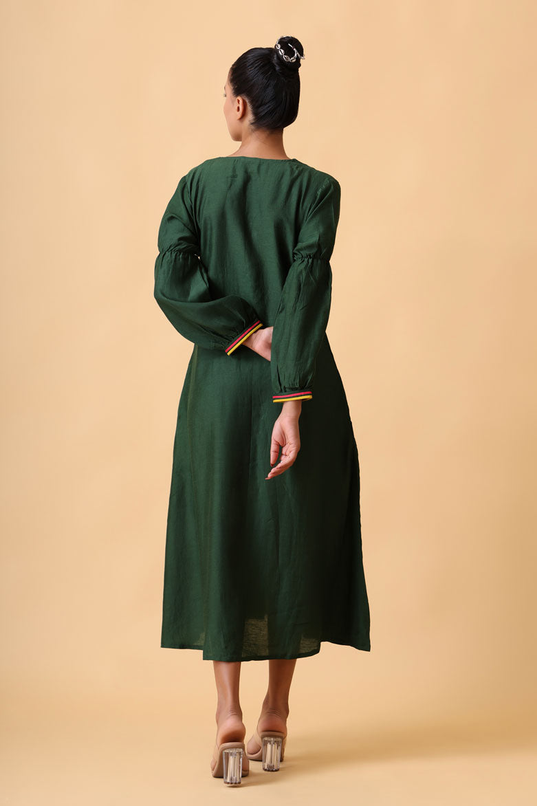 VASTRAM PINE GREEN DRESS