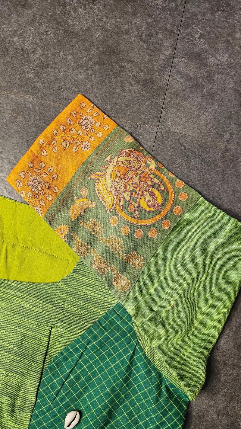 Green Saarswati-Peacock blouse