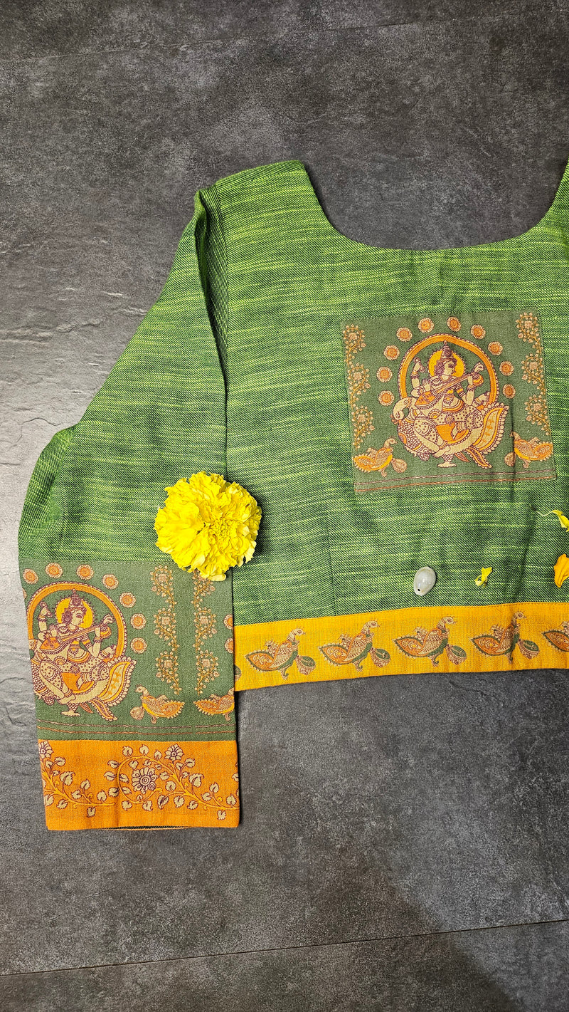 Green Saarswati-Peacock blouse